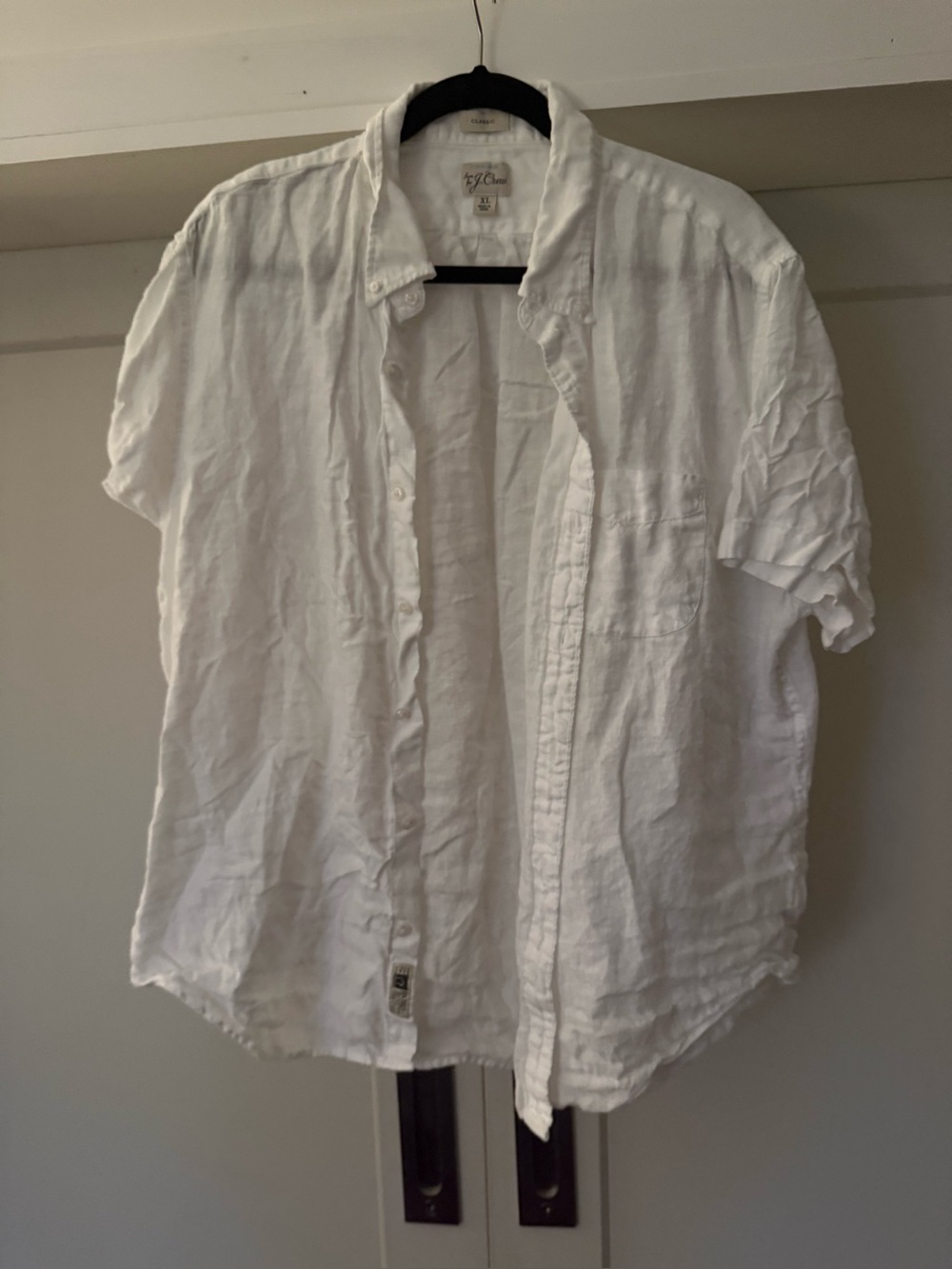 J.Crew x Baird McNutt Classic White Irish Linen Button-Up Shirt - XL
